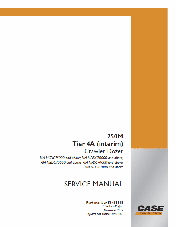Case 750M Crawler Dozer Service Manual