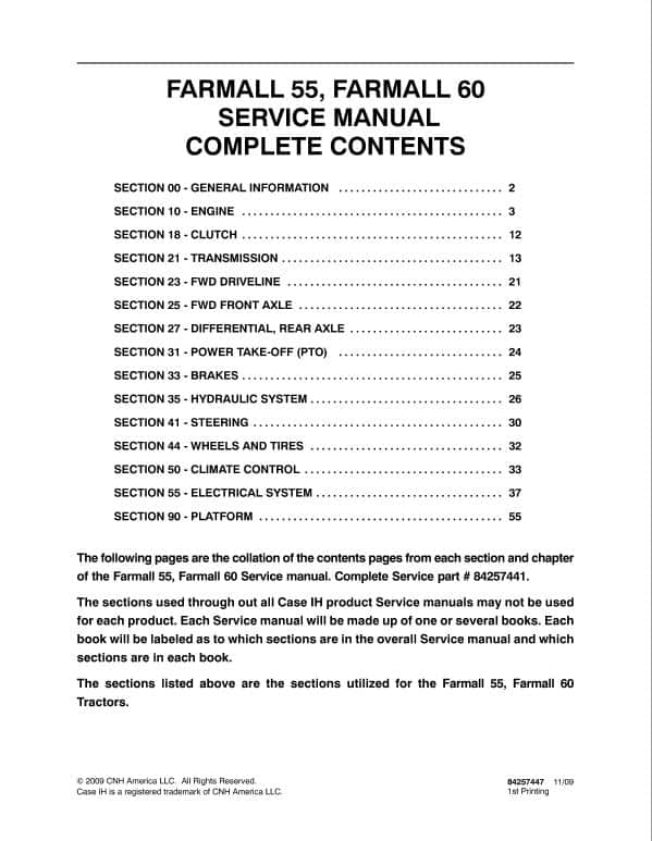 Case Farmall 55, 60 Tractor Service Manual