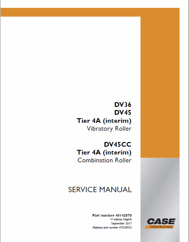 Case DV36, DV45, DV45CC Roller Service Manual