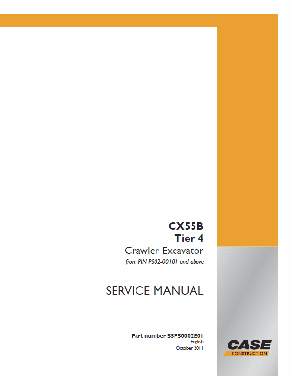 Case CX55B Mini Excavator Service Manual