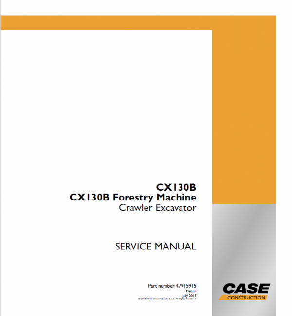 Case CX130B Crawler Excavator Service Manual