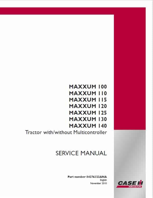 Case MXU100, MXU110, MXU115 Maxxum Tractor Service Manual