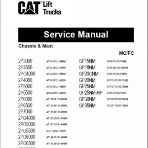 CAT 2PD4000, 2PD5000, 2PD5500, 2P6000, 2PD7000 Lift Truck Service Manual