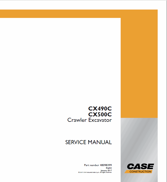 Case CX500C Crawler Excavator Service Manual