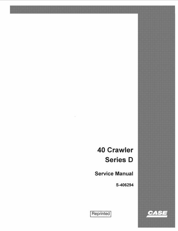 Drott Case 40 Crawler Excavator Series D Service Manual