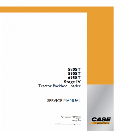 Case 580T, 580ST, 590ST, 690ST Backhoe Loader Service Manual