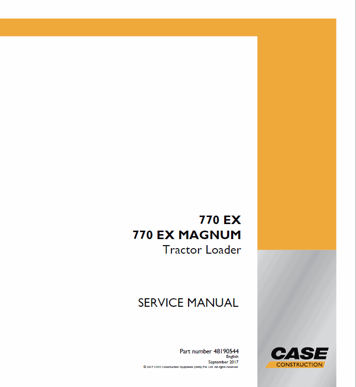 Case 770 EX Magnum Backhoe Loader Service Manual