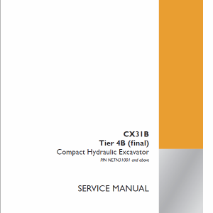 Case CX31B Mini Excavator Service Manual