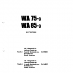 Komatsu WA85-3 Wheel Loader Service Manual