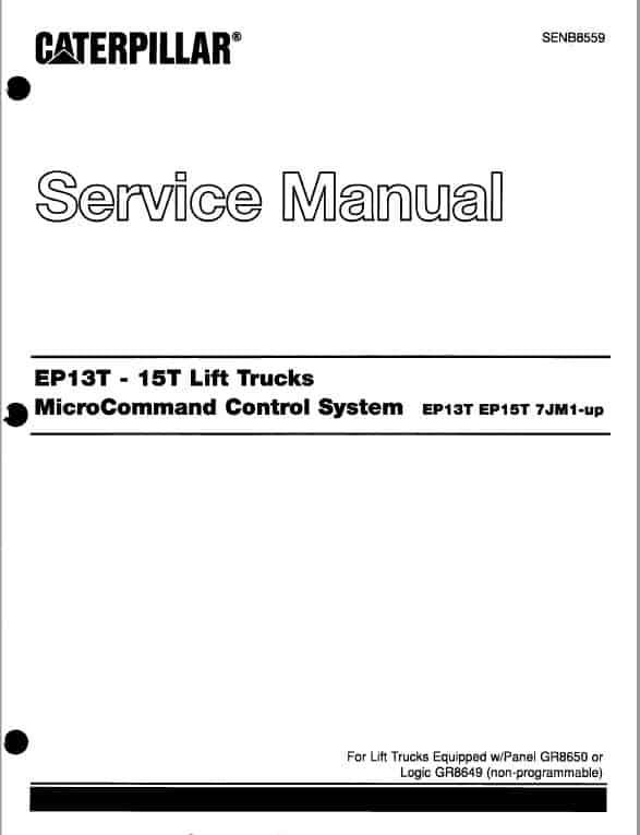 CAT EP13T, EP15T Forklift Lift Truck Service Manual