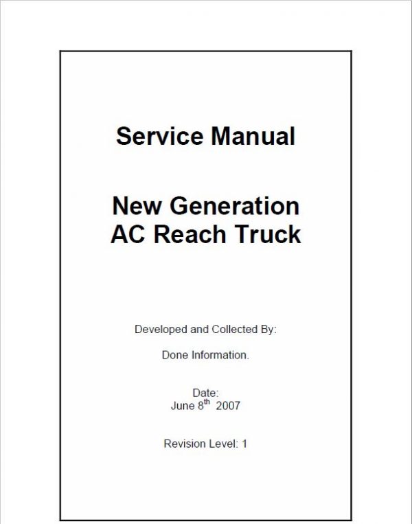 CAT NR14N, NR16N, NR20NH, NR25NH Reach Truck Service Manual