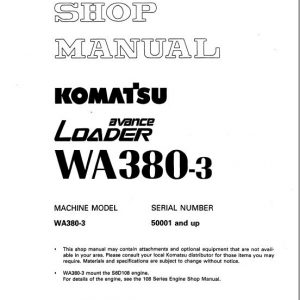 Komatsu WA380-3 Wheel Loader Service Manual