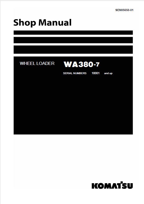 Komatsu WA380-7 Wheel Loader Service Manual