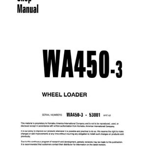 Komatsu WA450-3, WA450-3LL Wheel Loader Service Manual