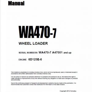 Komatsu WA470-7 Wheel Loader Service Manual
