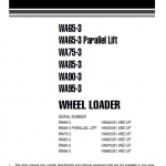 Komatsu WA65-3, WA90-3, WA95-3 Wheel Loader Service Manual