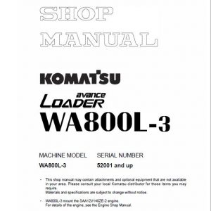 Komatsu WA800L-3 Wheel Loader Service Manual