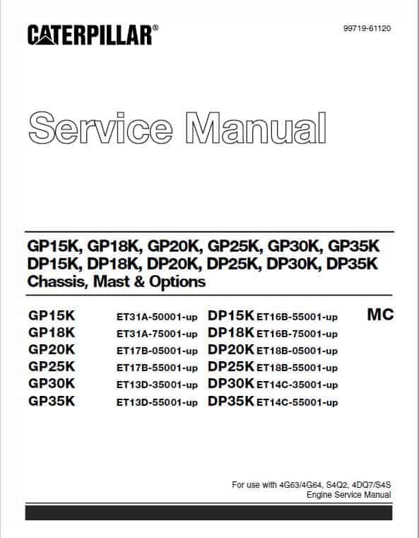 Cat Dp15k Dp18k Dp20k Dp25k Dp30k Dp35k Forklift Service Manual