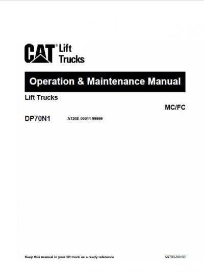 CAT DP70N1 Forklift Lift Truck Service Manual