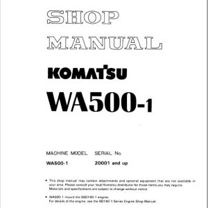 Komatsu WA500-1 Wheel Loader Service Manual