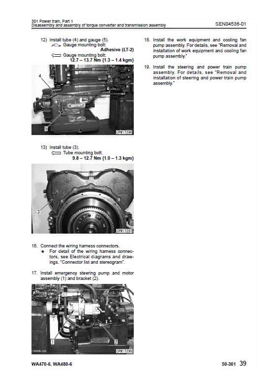 Komatsu WA470-6, WA480-6, WA470-6LC, WA480-6LC Loader Service Manual