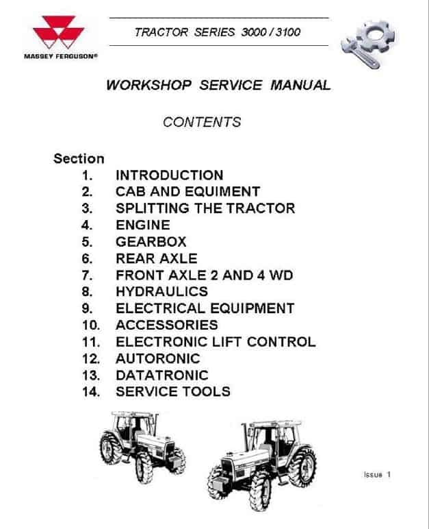Massey Ferguson 3095, 3115, 3120, 3125, 3140 Tractor Service Manual