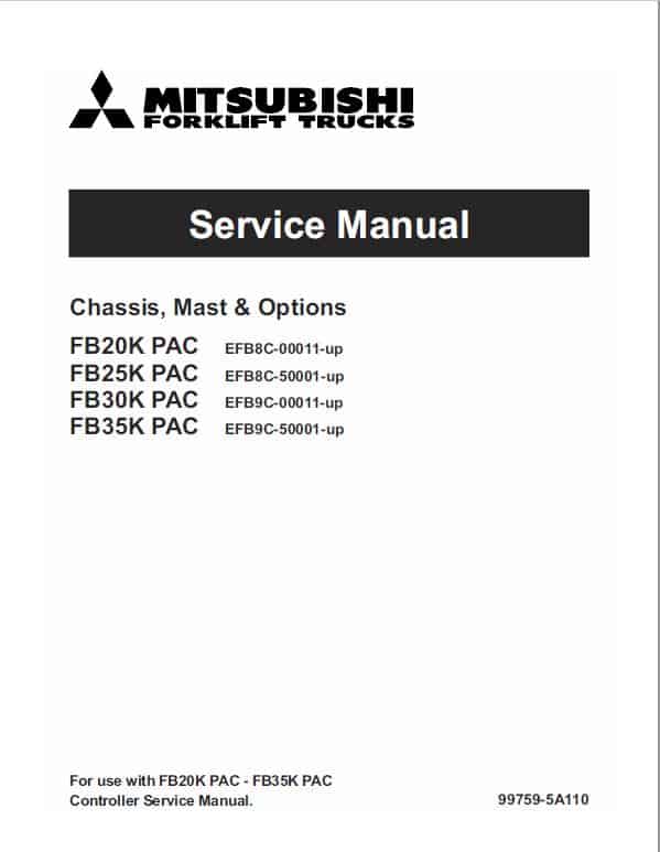 Mitsubishi FB20K PAC, FB25K PAC, FB30K PAC, FB35K PAC Forklift Manual