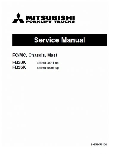 Mitsubishi FB30K, FB35K Forklift Lift Truck Service Manual