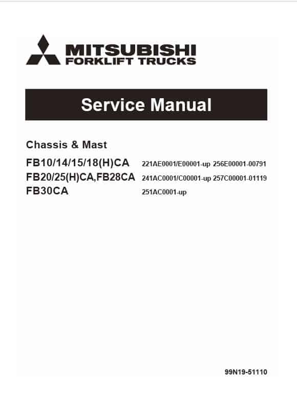 Mitsubishi FB28CA, FB30CA Forklift Lift Truck Service Manual