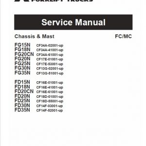 Mitsubishi FG25N, FG30N, FG35N Forklift Service Manual