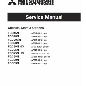 Mitsubishi FGC15N, FGC18N, FGC20CN, FGC20N, FGC20N HO Forklift Service Manual