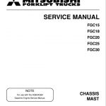 Mitsubishi FGC15, FGC18, FGC20, FGC25, FGC30 Forklift Service Manual