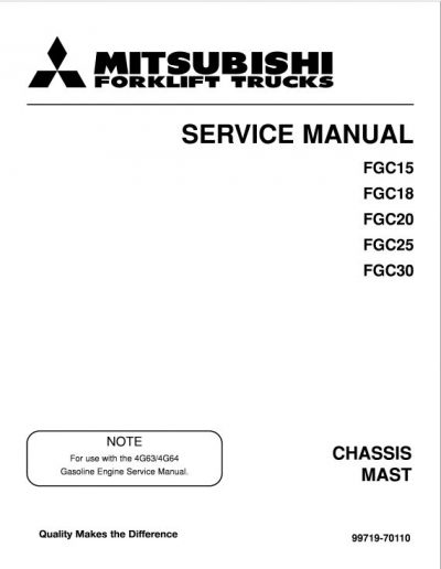 Mitsubishi FGC15, FGC18, FGC20, FGC25, FGC30 Forklift Service Manual