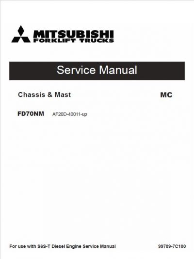 Mitsubishi Fd70nm Forklift Lift Truck Service Manual