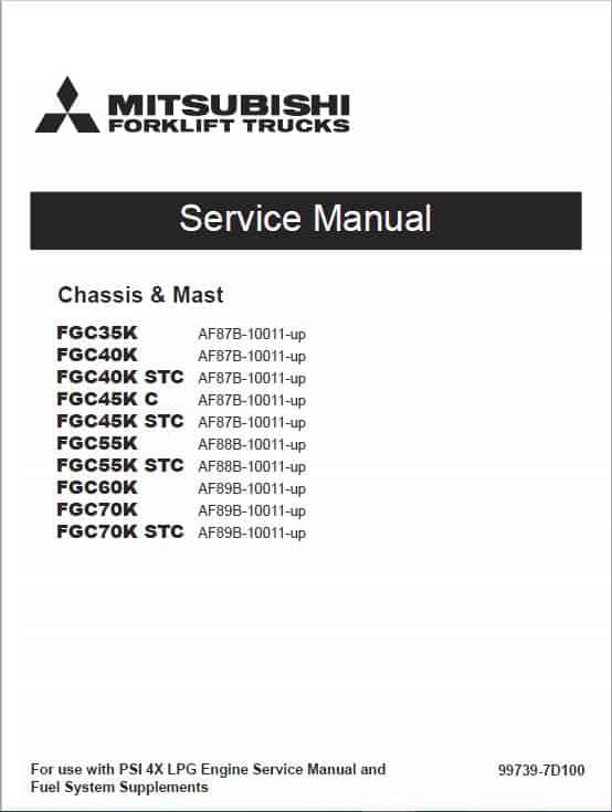 Mitsubishi FGC45K C, FGC45K STC, FGC45K Forklift Service Manual