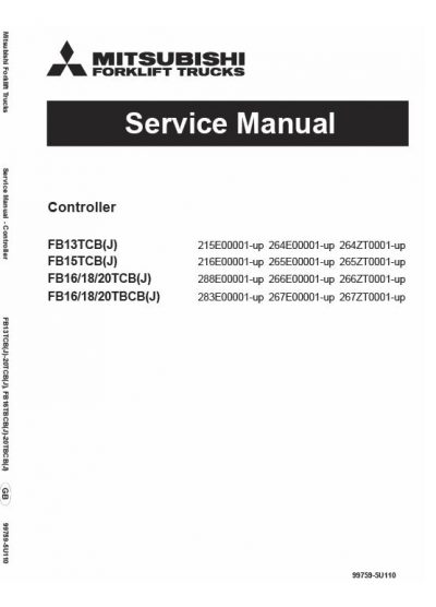 Mitsubishi FB13TCB, FB15TCB, FB16TCB, FB18TCB, FB20TCB Forklift Service ...