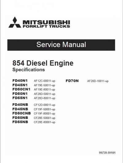 Mitsubishi FD70M Forklift Lift Truck Service Manual