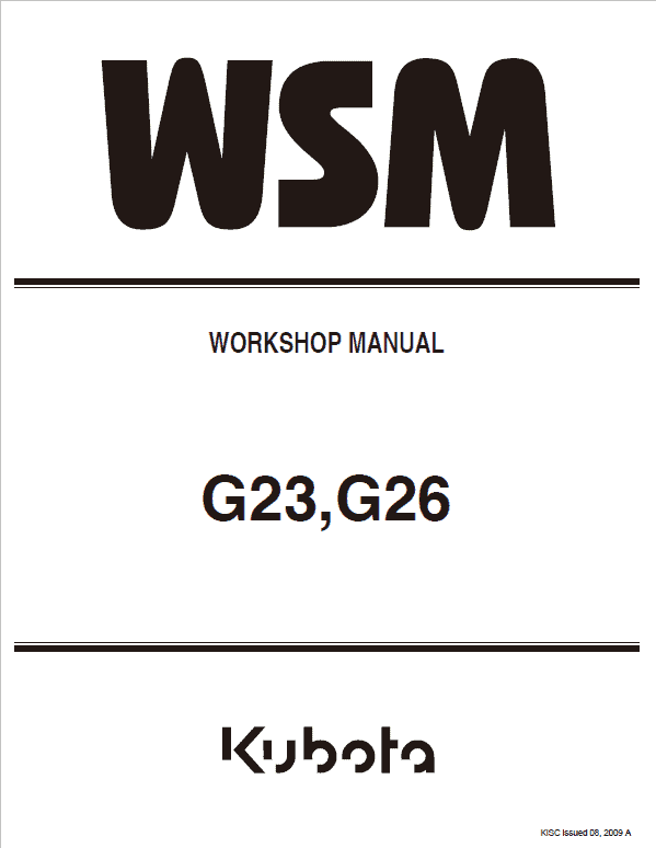 Kubota G23, G26 Mowers Service Manual