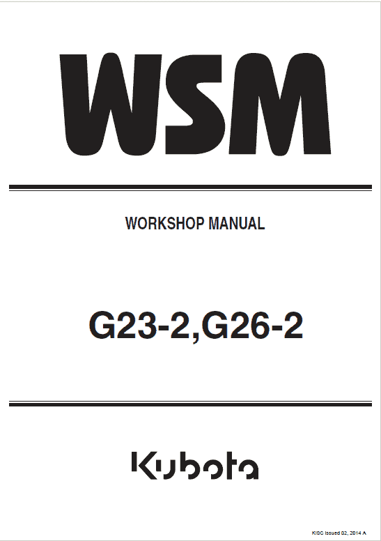 Kubota G23-2, G26-2 Mowers Service Manual