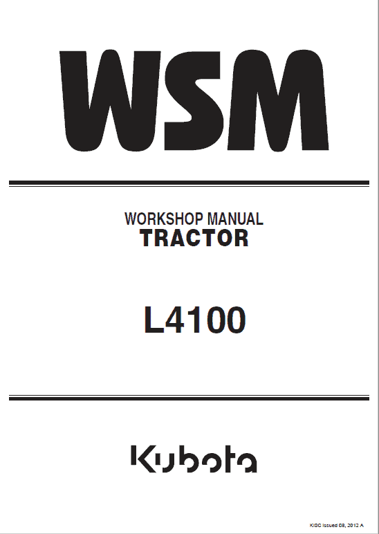 Kubota L4100 Tractor Service Manual