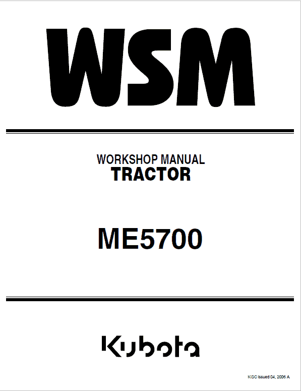Kubota ME5700 Tractor Service Manual