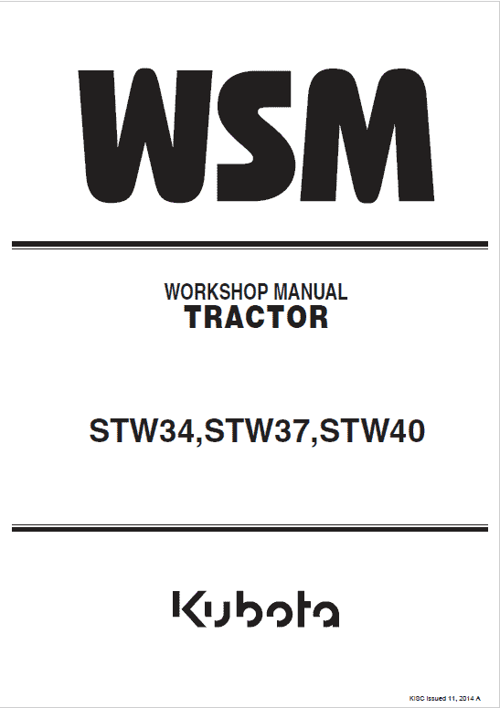 Kubota STW34, STW37, STW40 Tractor Service Manual