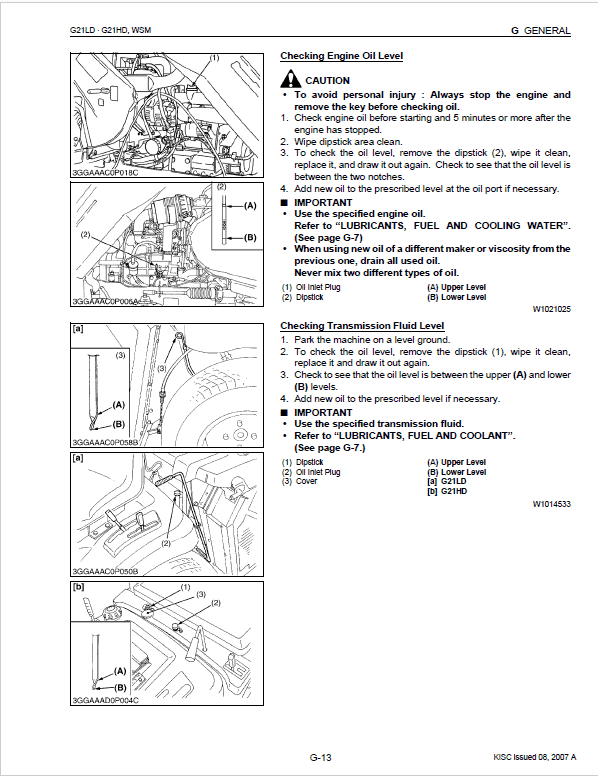 Kubota G21LD, G21HD Mower Workshop Service Manual
