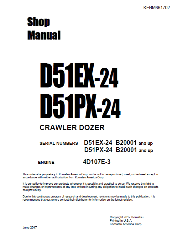 D 51 Px 24 Komatsu D51PX-24 Aufkleber Set Dozer Aufkleber Ersatz 
