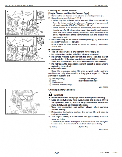 Kubota B1710, B1710D, B2110, B2110D, B2110DB, B2110HDB Tractor Manual