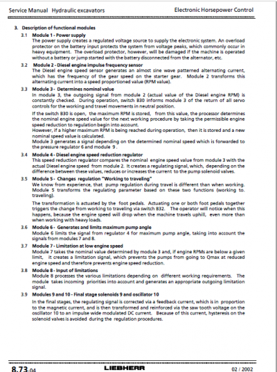 Liebherr A900 ZW and A900 Litronic Excavator Service Manual