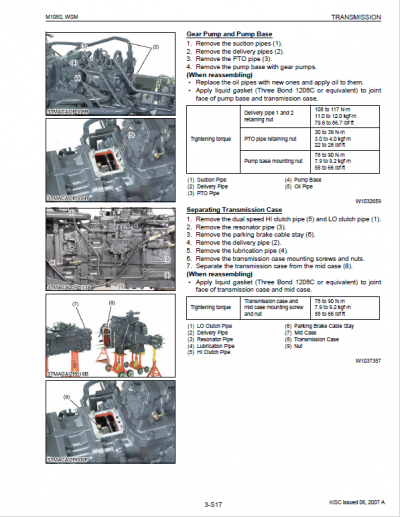 Kubota M96s M108s Tractor Workshop Service Repair Manual 3543