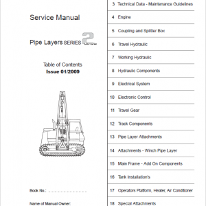 Liebherr RL 22B, RL 42B, RL 52 Pipe Layers Dozer Service Manual
