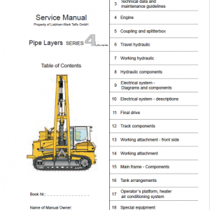 Liebherr RL 44, RL 54, RL 64 Pipe Layers Dozer Service Manual