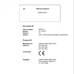 Liebherr PR 736 Crawler Dozer Repair Service Manual